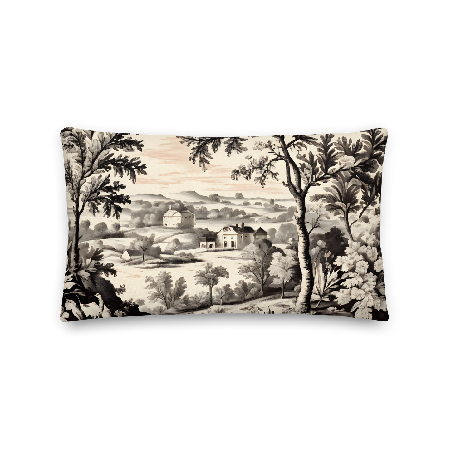 Zierkissen mit Toile de Jouy Muster