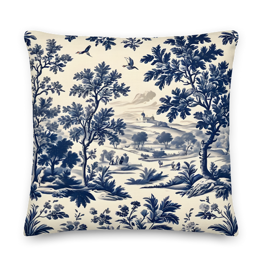 Sierkussen met Toile de Jouy patroon