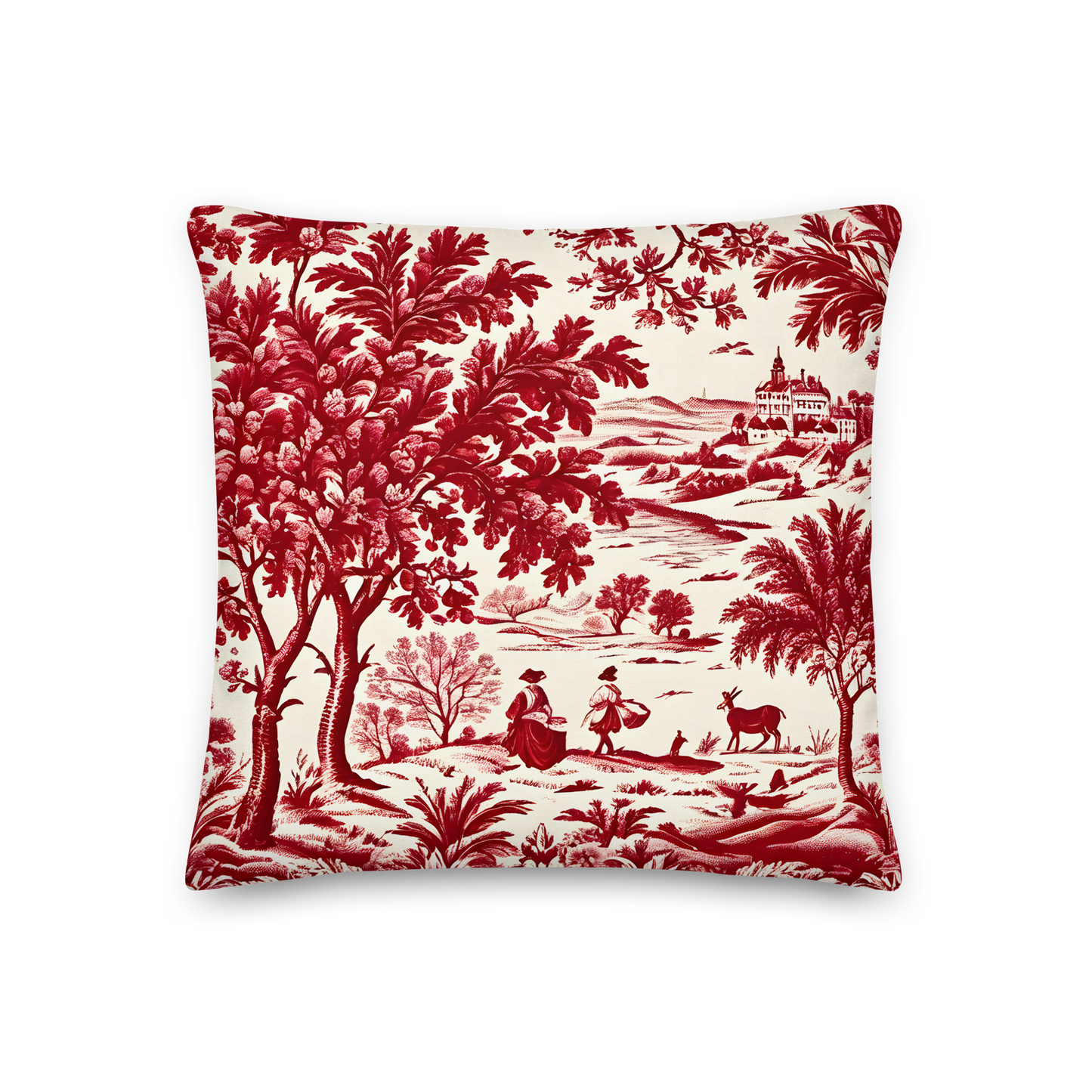 Coussin décoratif motif Toile de Jouy