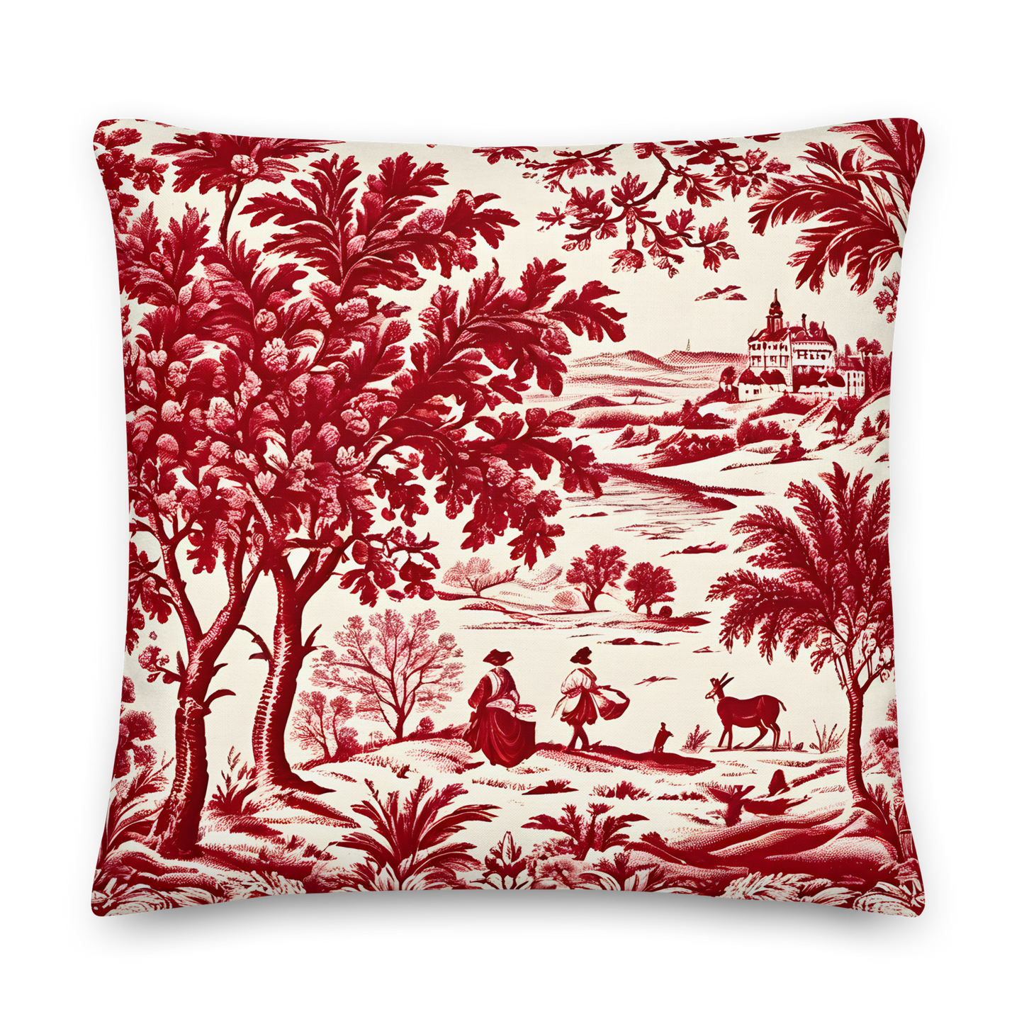 Coussin décoratif motif Toile de Jouy
